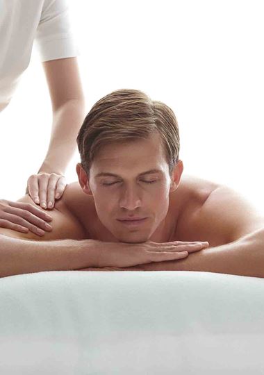 Man having a massage at the Vale Spa