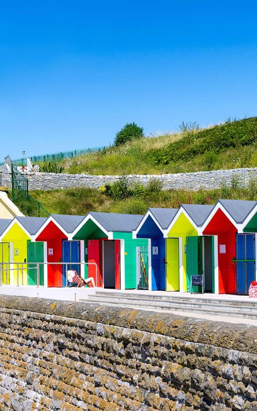 Row of beach huts 