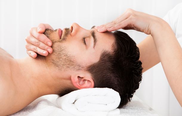 Man having a face massage 