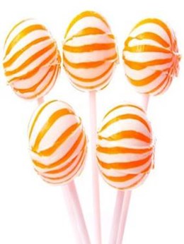 White and orange lollipops